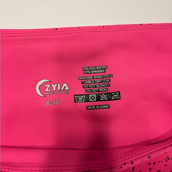 ZYIA LEGGINGS YOGA PANTS SIZE 8 - 10
COLOR HOT PINK W/MATTE GOLD SPLASHES - Picture 5 of 8
